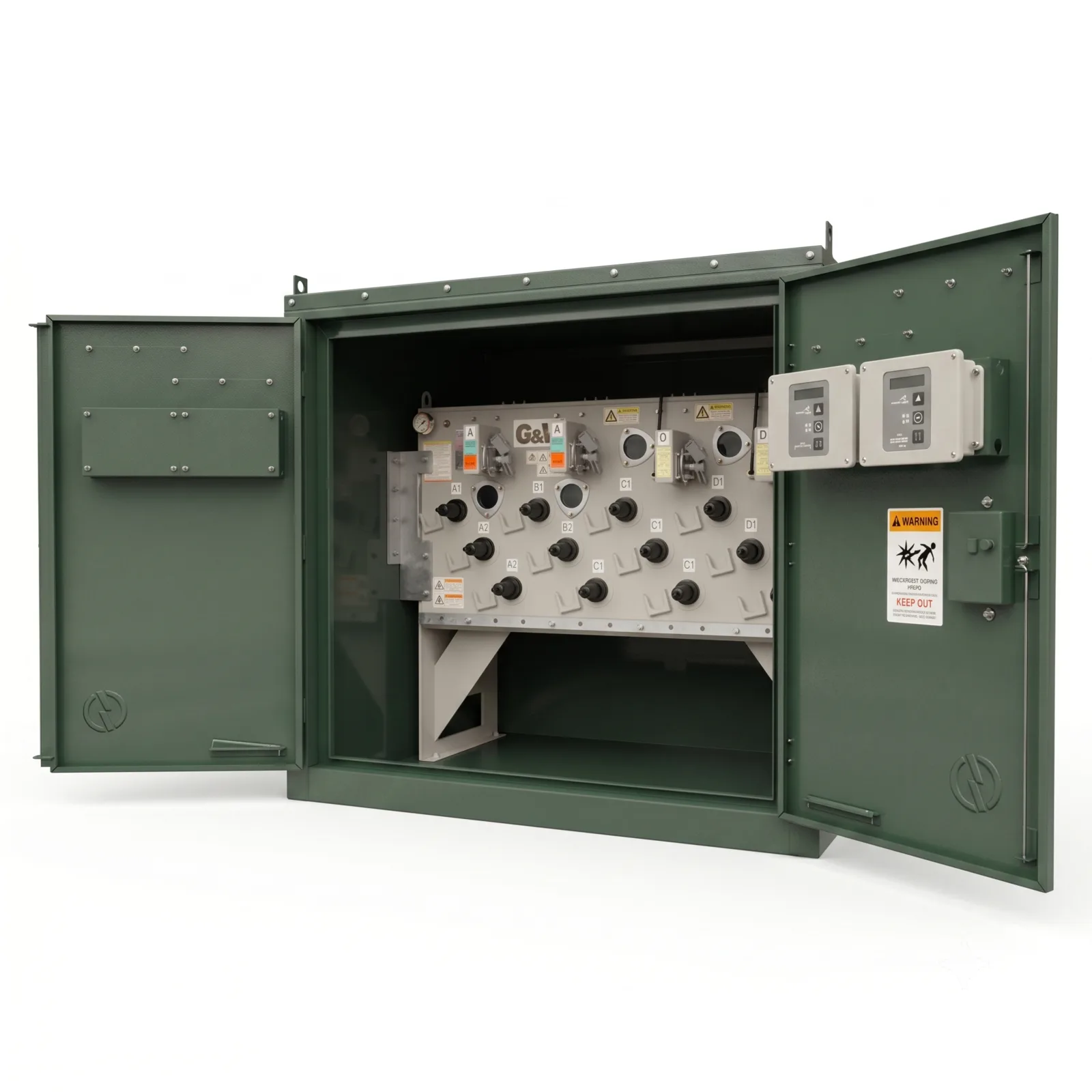 Seccionador Tipo Pedestal G&W dentro de su gabinete